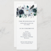 Boho Navy Peony | Hochzeitsprogramm Programm (Vorne/Hinten)