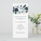 Boho Navy Peony | Hochzeitsprogramm Programm (Stehend Vorderseite)