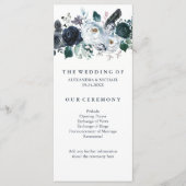 Boho Navy Peony | Hochzeitsprogramm Programm (Vorderseite)
