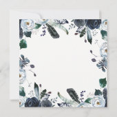 Boho Navy Peony Wedding Save the Date (Rückseite)