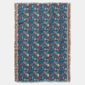 Boho Navy Rost Federstamm abstrakt Print Decke (Vorderseite Vertikal)