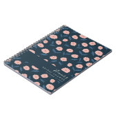Boho Navy und Pink Floral Custom Brautparty Notizblock (Linke Seite)