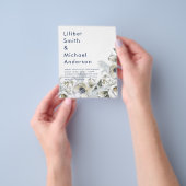 BOHO Navy White Floral Pampas Grass Wedding Flyer (Gruppe)