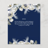 BOHO Navy White Floral Pampas Grass Wedding Flyer (Hinten)