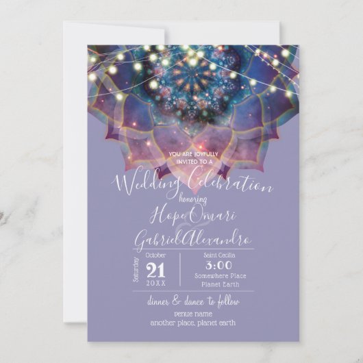 Boho Nebula Bloom | Mandala-Design Einladung (Vorderseite)