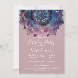 Boho Nebula Blüte Mandala-Design Einladung