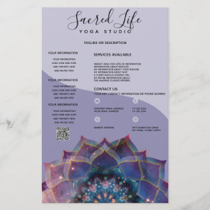 Boho Nebula Blüte   Mandala-Design Flyer