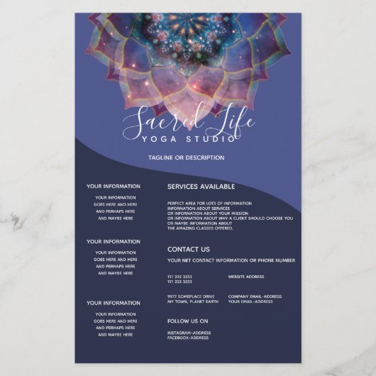 Boho Nebula Blüte | Mandala-Design Flyer (Vorne)