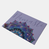 Boho Nebula Blüte | Mandala-Design Fußmatte (Schrägansicht)