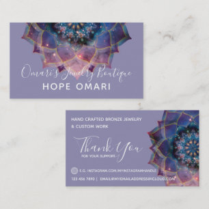 Boho Nebula Blüte   Mandala-Design Visitenkarte