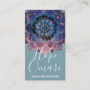 Boho Nebula Blüte   Mandala-Design Visitenkarte