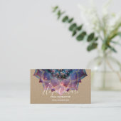 Boho Nebula Blüte | Mandala-Design Visitenkarte (Stehend Vorderseite)