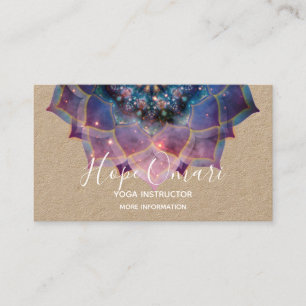 Boho Nebula Blüte   Mandala-Design Visitenkarte