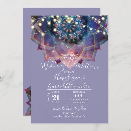 Boho Nebula Mandala Einladung (Vorne/Hinten)