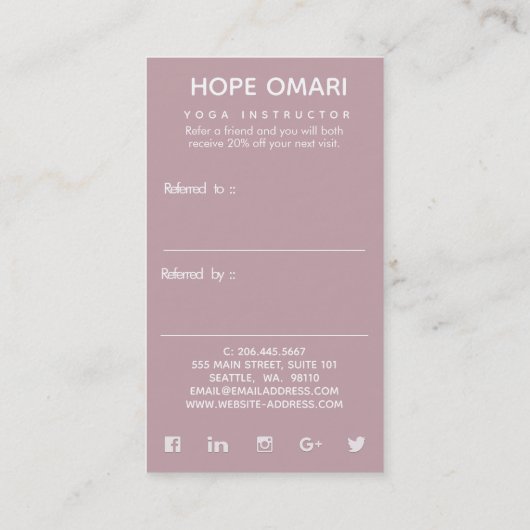 Boho Nebula Mandala Empfehlungskarte (Rückseite)