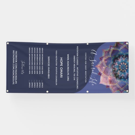 Boho Nebula Mandala, Mystik Banner (Horizontal)