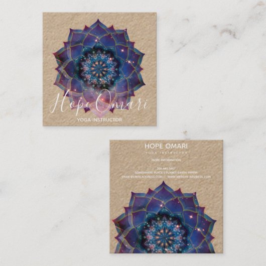 Boho Nebula Mandala, Mystik Quadratische Visitenkarte (Vorne/Hinten)