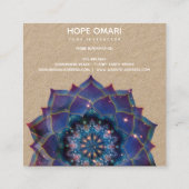 Boho Nebula Mandala, Mystik Quadratische Visitenkarte (Rückseite)