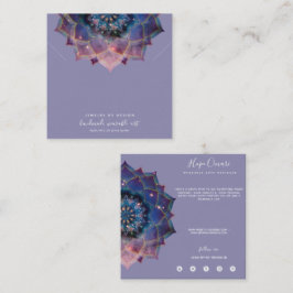 Boho Nebula Mandala, Mystik Quadratische Visitenkarte