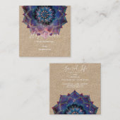 Boho Nebula Mandala, Mystik Quadratische Visitenkarte (Vorne/Hinten)