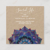 Boho Nebula Mandala, Mystik Quadratische Visitenkarte (Rückseite)