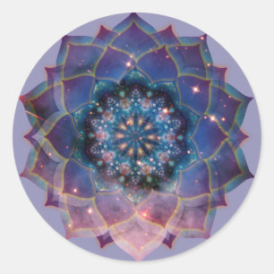 Boho Nebula Mandala, Mystik Runder Aufkleber