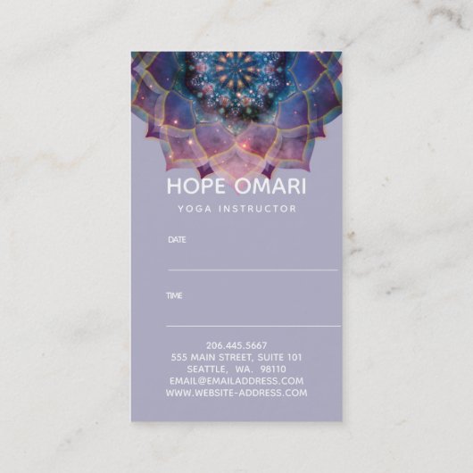 Boho Nebula Mandala, Mystik Terminkarte (Rückseite)