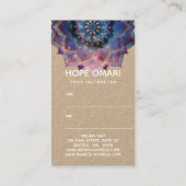 Boho Nebula Mandala, Mystik Terminkarte (Rückseite)