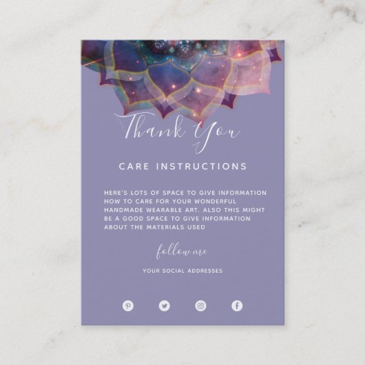 Boho Nebula Mandala, Mystik Visitenkarte (Vorderseite)