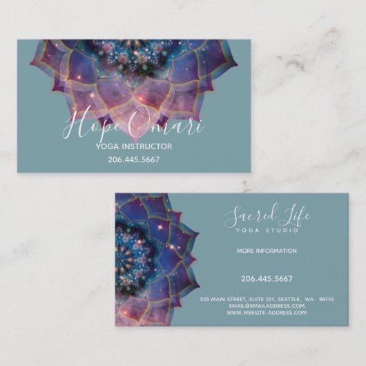 Boho Nebula Mandala, Mystik Visitenkarte (Vorne/Hinten)