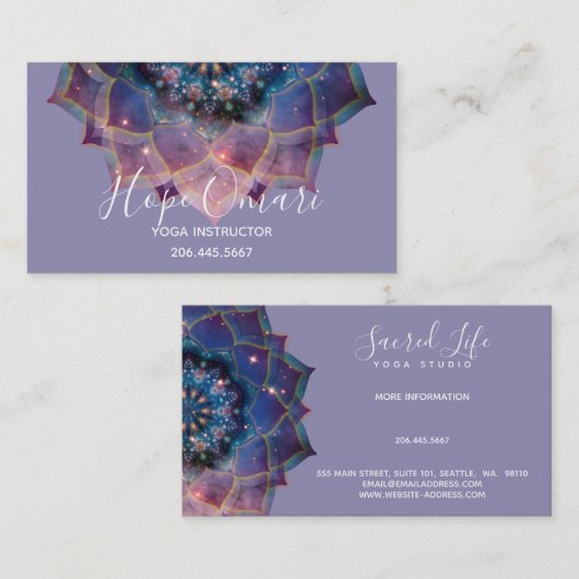 Boho Nebula Mandala, Mystik Visitenkarte (Vorne/Hinten)
