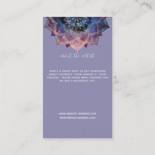 Boho Nebula Mandala, Mystik Visitenkarte (Rückseite)
