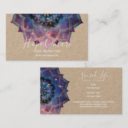 Boho Nebula Mandala, Mystik Visitenkarte (Vorne/Hinten)