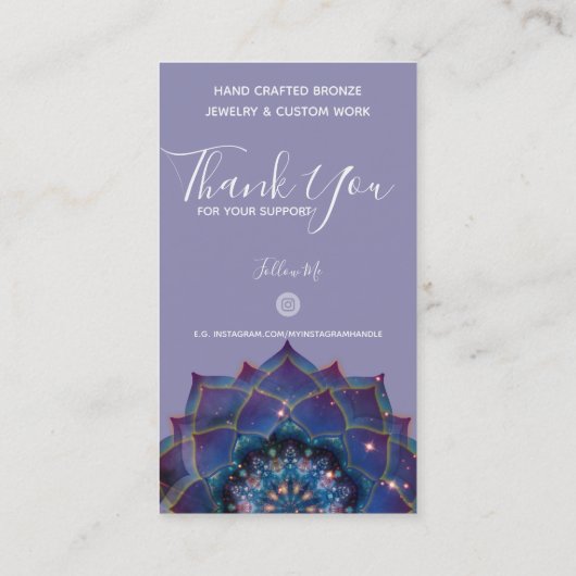 Boho Nebula Mandala, Mystik Visitenkarte (Rückseite)