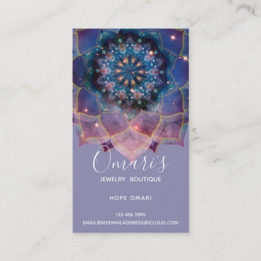 Boho Nebula Mandala, Mystik Visitenkarte (Vorderseite)