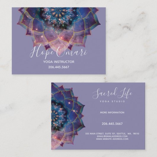 Boho Nebula Mandala, Mystik Visitenkarte (Vorne/Hinten)