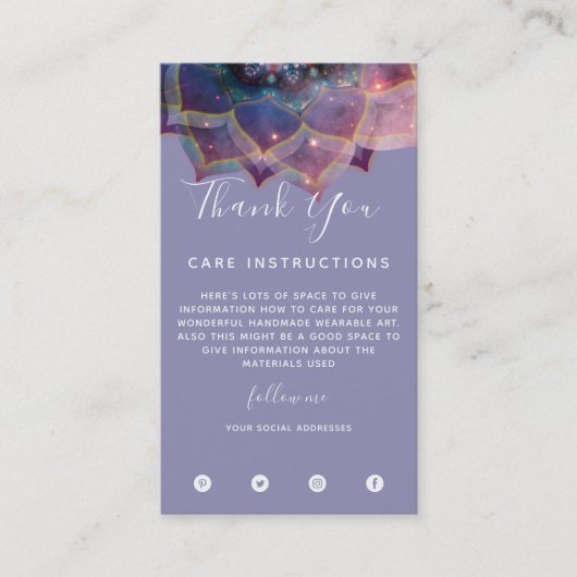 Boho Nebula Mandala, Mystik Visitenkarte (Vorderseite)