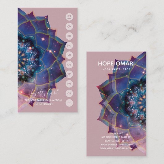 Boho Nebula Mandala, Mystik Visitenkarte (Vorne/Hinten)