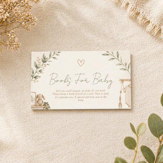 Boho Nesting Party Bücher für Baby Karte
