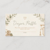 Boho Nesting Party Windel-Raffle-Tickets Begleitkarte (Vorderseite)