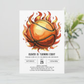 Boho Net Pastel Basketball Geburtstag Einladung (Stehend Vorderseite)