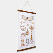 BOHO Neugeborene Geburtsstaaten Geschlecht neutral Wandteppich Mit Holzrahmen (Gewinkelt)