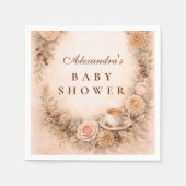 Boho Neutral A Baby Is Brewing Baby Shower Serviette (Vorderseite)