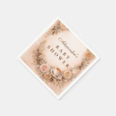 Boho Neutral A Baby Is Brewing Baby Shower Serviette (Ecke)