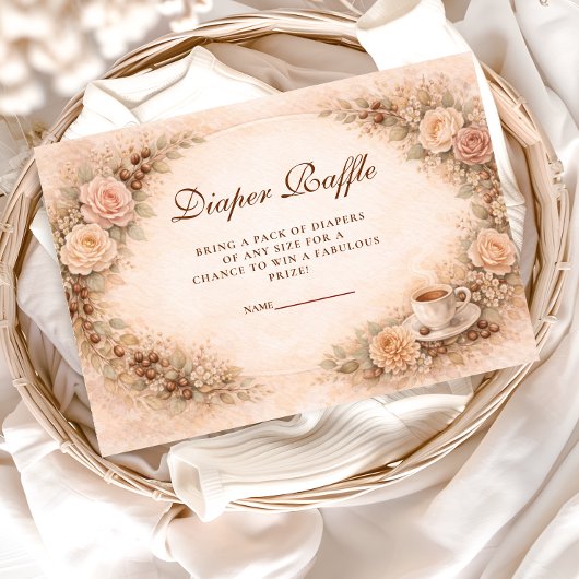 Boho Neutral A Baby Is Brewing Diapper Raffle Begleitkarte