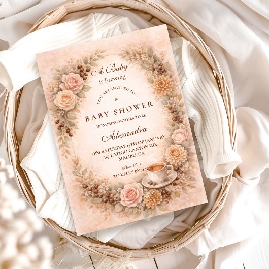 Boho Neutral A Baby Is Brewing Einladung