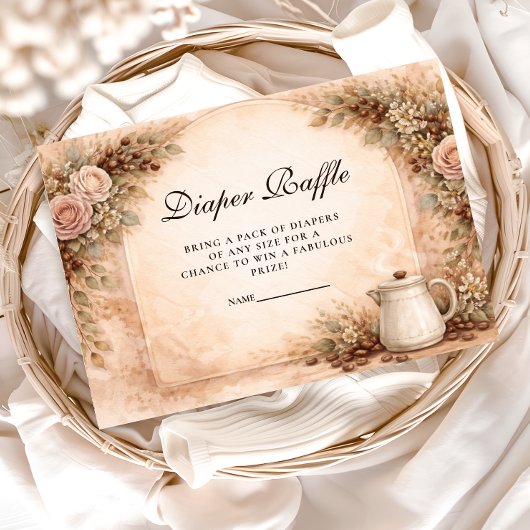 Boho Neutral A Baby Is Brewing Show Diapper Raffle Begleitkarte