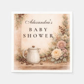 Boho Neutral A Baby Is Brewing Shower Baby Shower Serviette (Vorderseite)