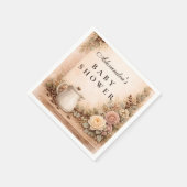 Boho Neutral A Baby Is Brewing Shower Baby Shower Serviette (Ecke)