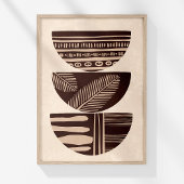 Boho Neutral Abstrakt Tribal Bowls Wall Art Poster